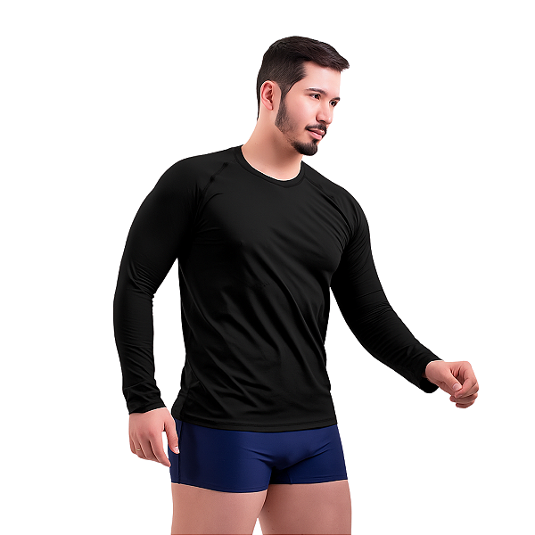 Camisa Proteção UV50+ Masculina - Preta
