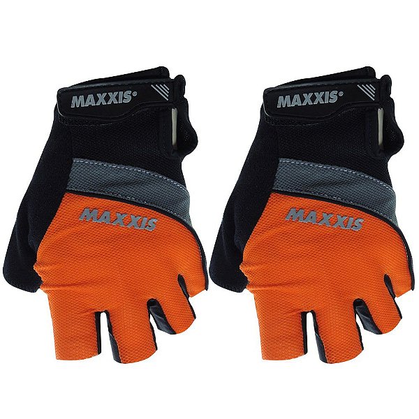 Luva Ciclismo Maxxis Meio Dedo Sport 1 Gel Preto/Laranja