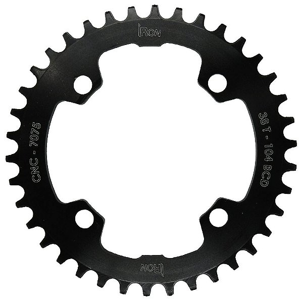 Coroa Iron BCD104 38T Wide Shimano Single Speed Preto