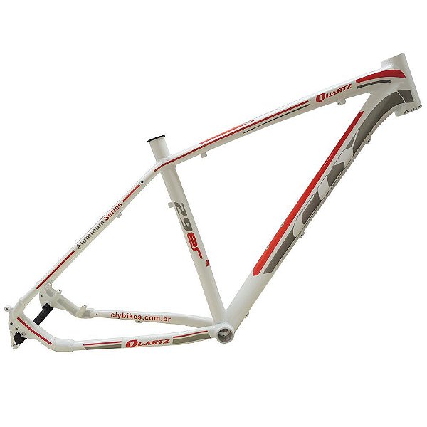 Quadro Bicicleta Cly Quartz 27.5X17 em Alumínio Branco/vermelho