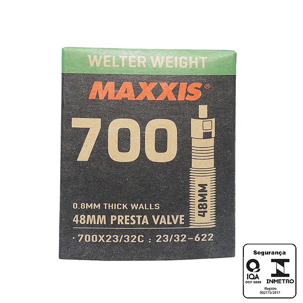 Câmara Maxxis WELTER WEIGHT 700x23/32c Válvula Presta 48mm Preto