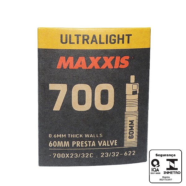 Câmara Maxxis ULTRALIGHT 700x23/32C Válvula Presta 60mm Preto