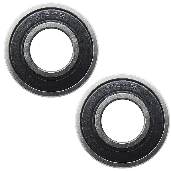 Kit 2 Rolamento R8-2RS Rígido de Esfera Preto/Prata