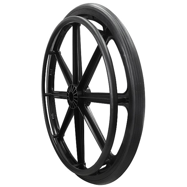 Roda Cadeira de Rodas Aro 24 8 Raios Pp Preto