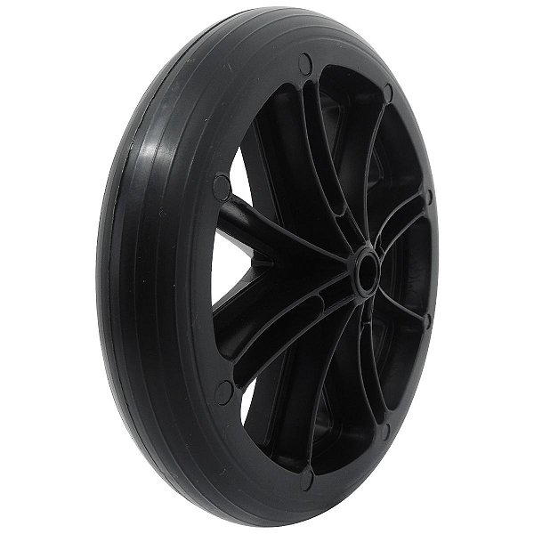 Roda Dianteira Maciça 6" 68 para Cadeira de Banho Furação 3/8 Preto