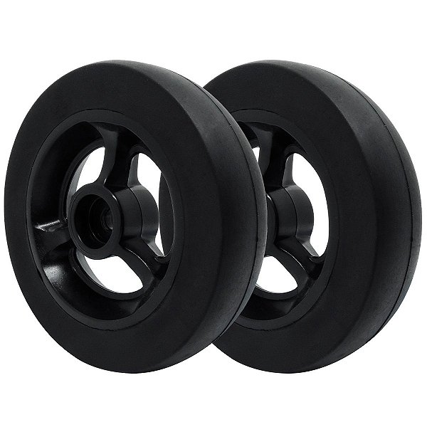 Par de Rodinha Dianteira Aro 5x32mm Soft Roll para Cadeira de Rodas Preto