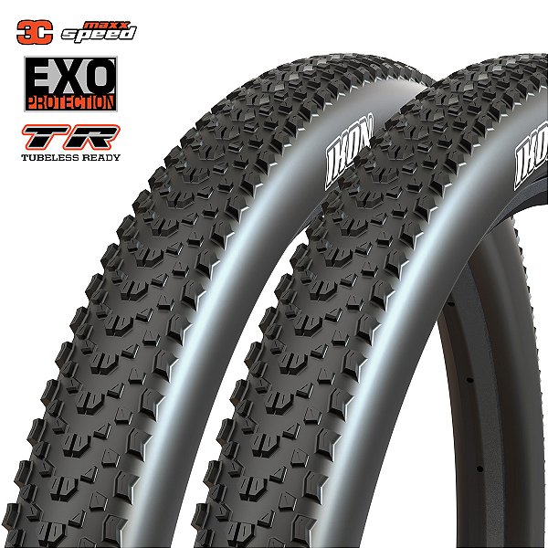 Par de Pneu Maxxis Ikon 29x2.35 Dobrável Kevlar 3CS/EXO/TR 120TPI Preto