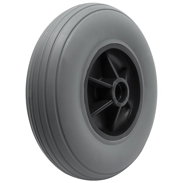 Rodinha Dianteira Cadeira de Rodas Maciça 8" (200x50) Cinza/Preto