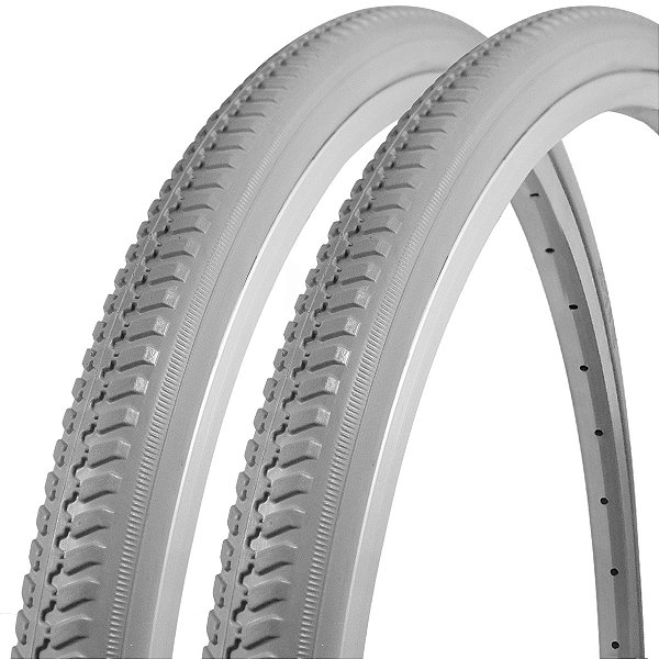 Kit 2 Pneus Cadeira de Rodas MOVIX Maciço 24x1 3/8 (37-540) Cinza