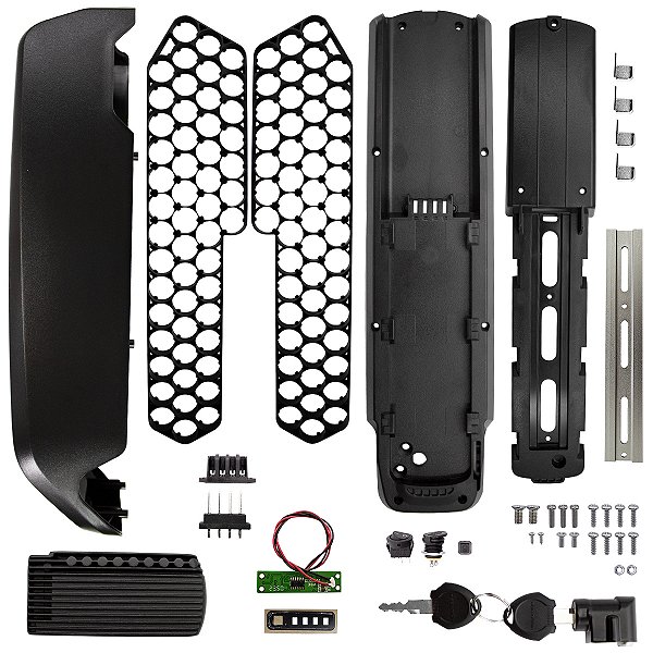 Caixa de Bateria E-Bike 36V para 52 Células com Chave Preto