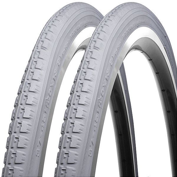 Kit 2 Pneus Cadeira de Rodas CST 20x1 3/8 (37-451) Arame Cinza