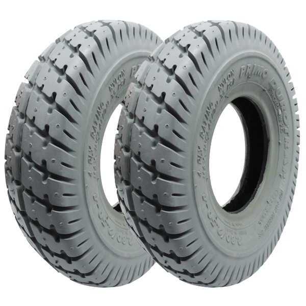 Pneus 2.80/2.50-4 Pr1mo Durotrap para Cadeira de Rodas - Par Cinza