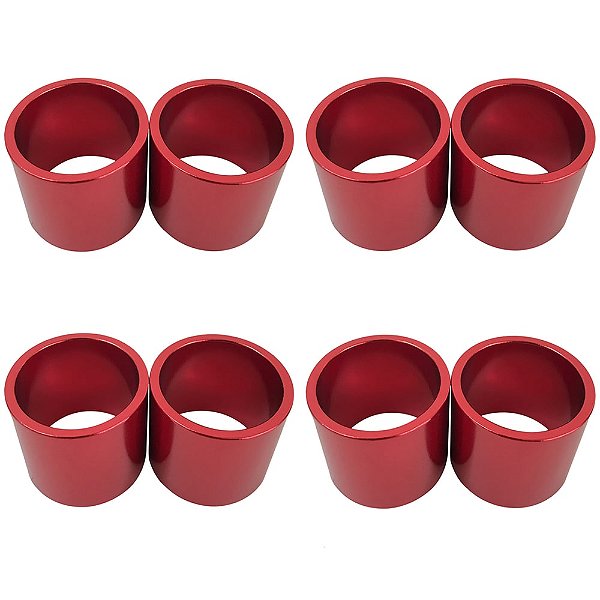 Kit 8 Espaçador Calypso De 30mm Para Garfo Ahead Em Alumínio Vermelho