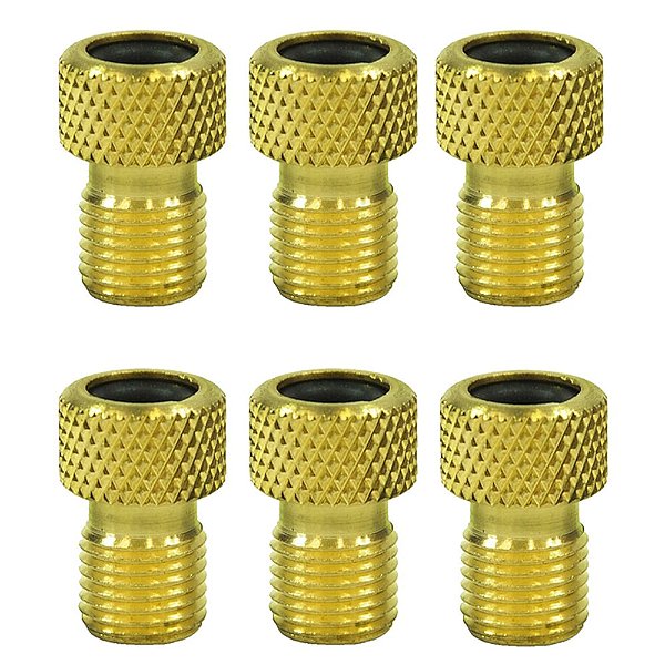 Kit 6 Adaptador De Válvula Em Latão Com Retentor