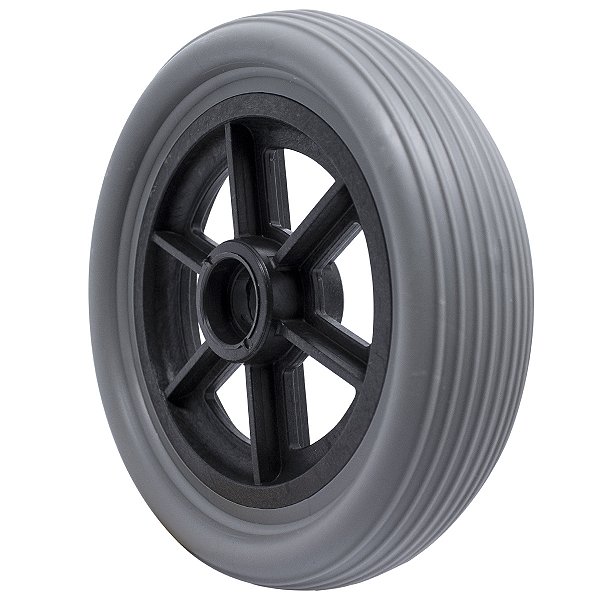 Rodinha Dianteira Cadeira de Rodas Maciça 6" (152x39) Cinza/Preto