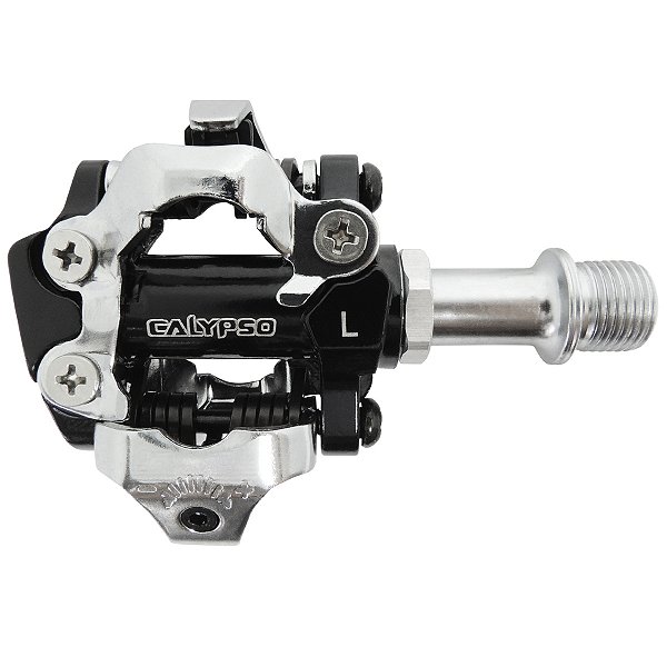 Pedal Bicicleta Calypso Clip Mtb 9/16 Alumínio Par Prata/preto
