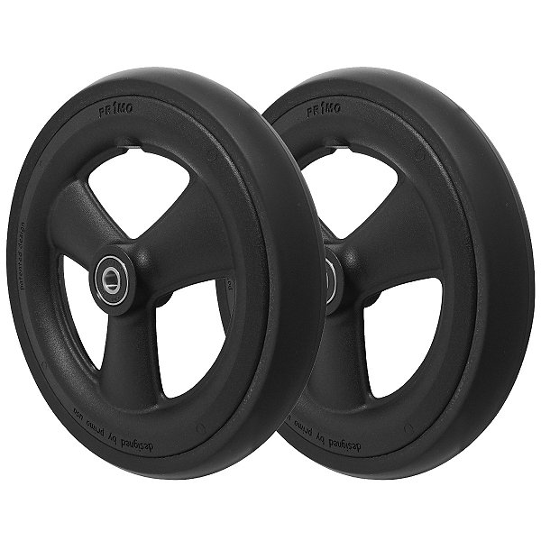 Kit 2 Rodas Dianteiras 7x1 Pr1mo para Cadeira de Rodas Preto