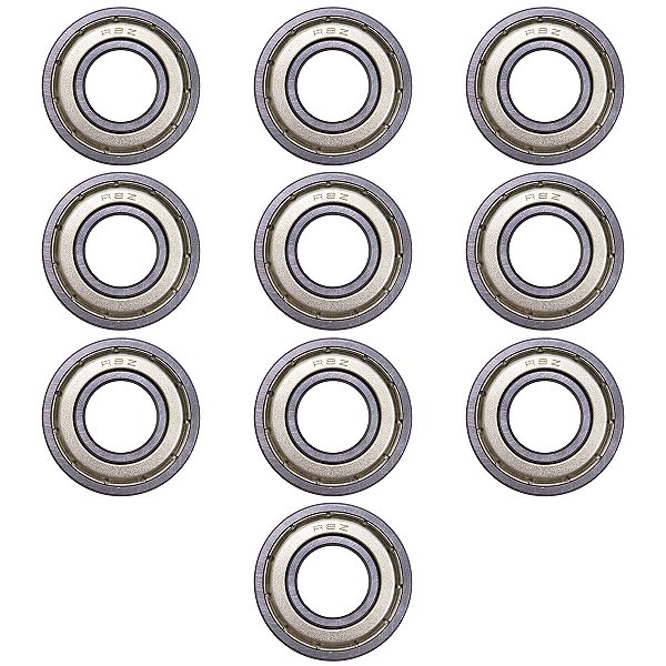 Kit 10 Rolamento R8-z Rígido de Esfera Prata
