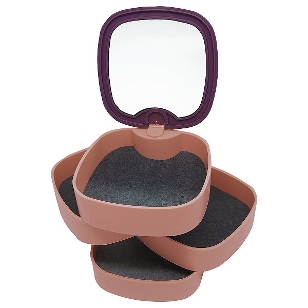 Porta Joias Quadrado com Espelho