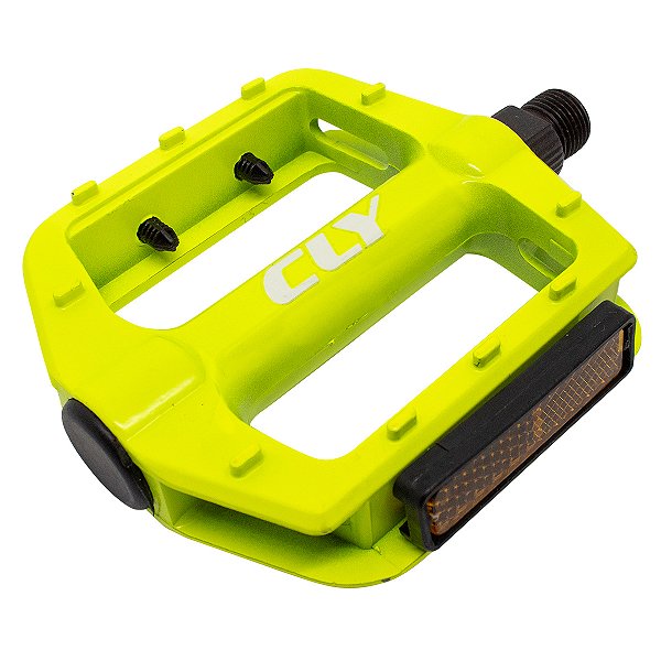Pedal Plataforma 9/16 Cly Pro Force em Alumínio Verde Neon