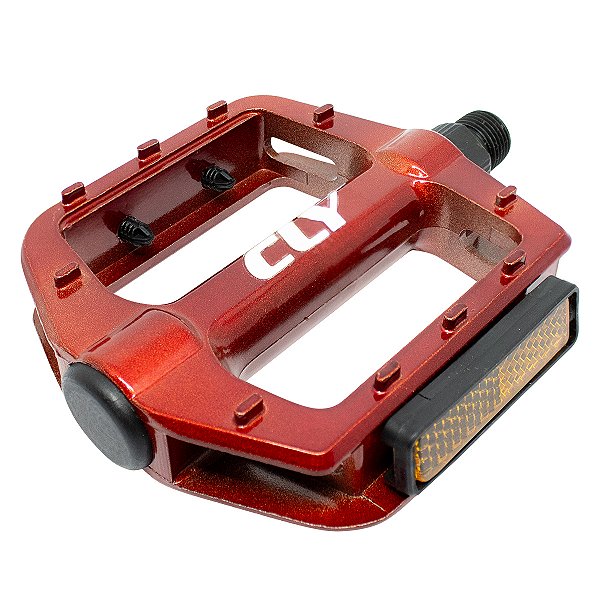 Pedal Plataforma 9/16 Cly Pro Force em Alumínio Vermelho