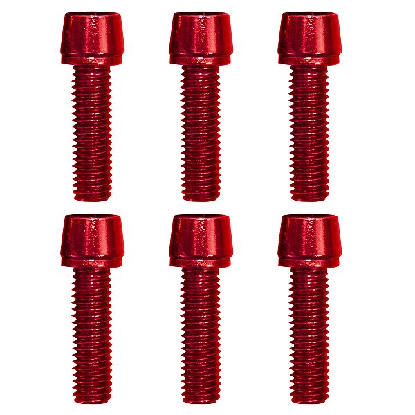 Parafuso Mesa Bike Cly M5 18mm Aço Vermelho - 6 Unidades