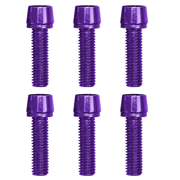 Parafuso Mesa Bike Cly M5 18mm Aço Violeta - 6 Unidades