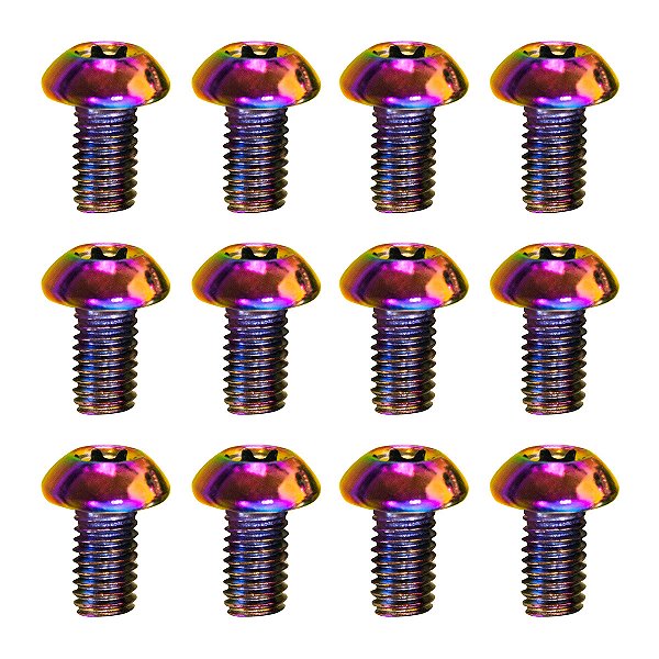 Parafuso Disco de Freio Bike Cly M5 9mm Aço Camaleão - 12 Unidades