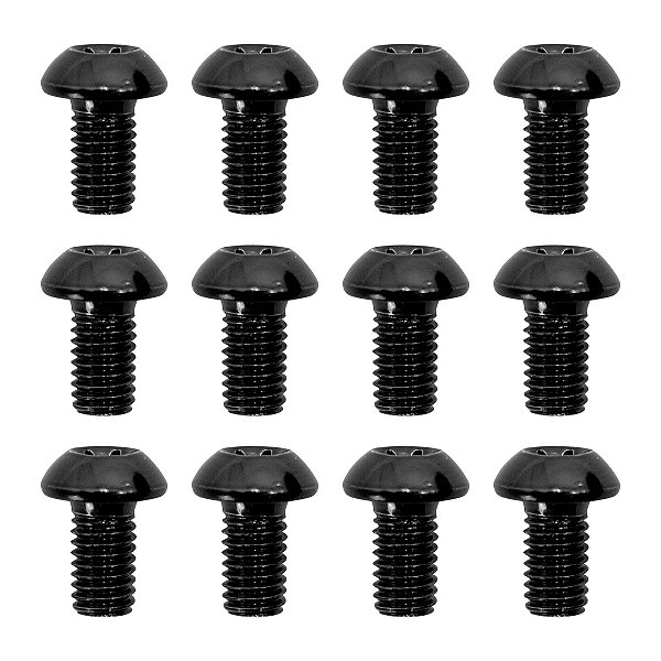Parafuso Disco de Freio Bike Cly M5 9mm Aço Preto - 12 Unidades
