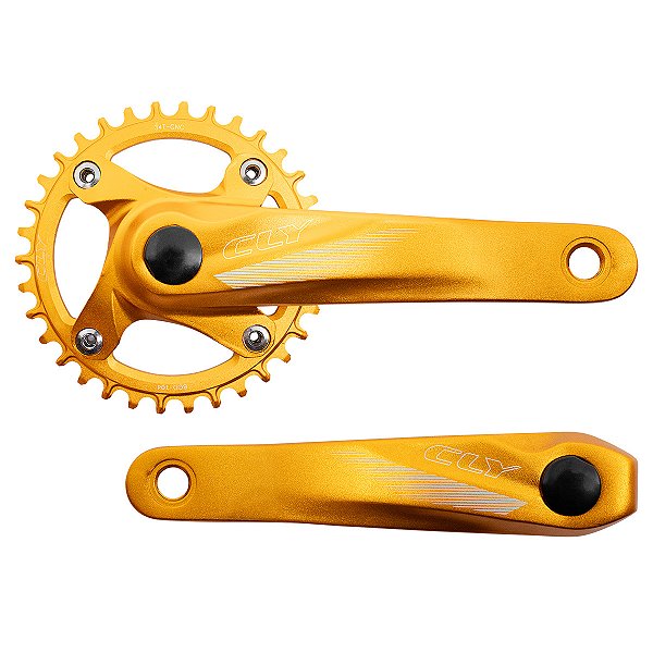 Pedivela Bike Cly 34d 170mm Alumínio Dourado