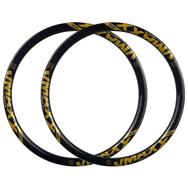 Kit 2 Aros Vzan Vmaxx Dh Disc 29x36f Alumínio Preto/dourado