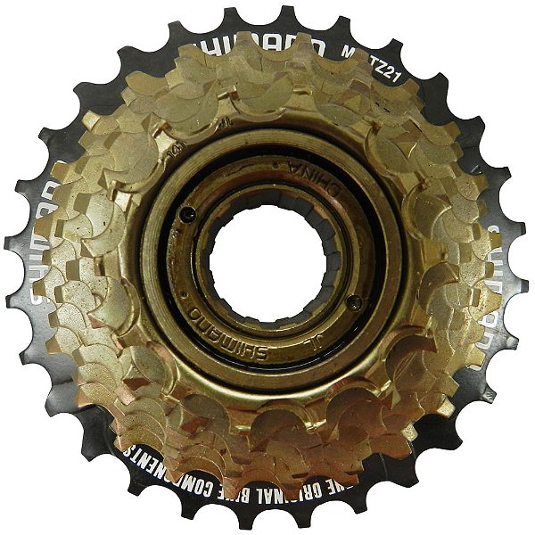 Roda Livre Shimano Tourney TZ 21 7V 14/28 Preto/Dourado