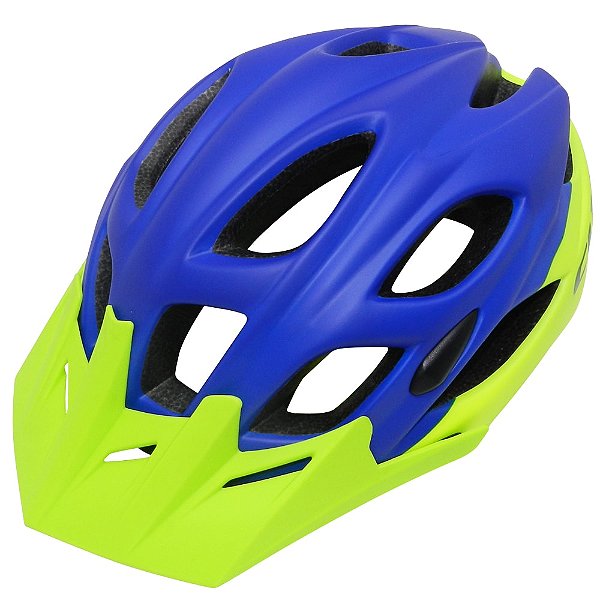 Capacete Cly In Mold All Mountain/Enduro para Ciclismo M Azul/Verde Limão