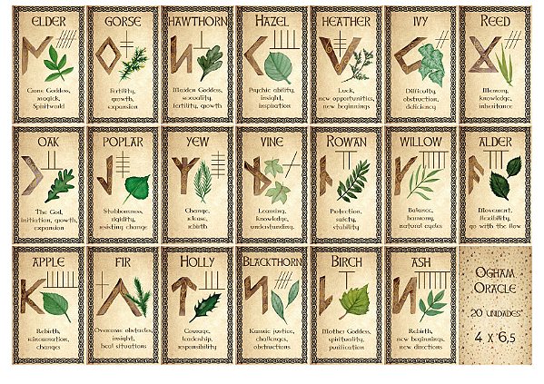 Adesivos - Ogham (Oráculo Celta)