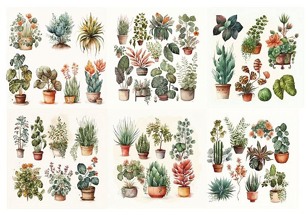 Adesivos Plantinhas e Rosas