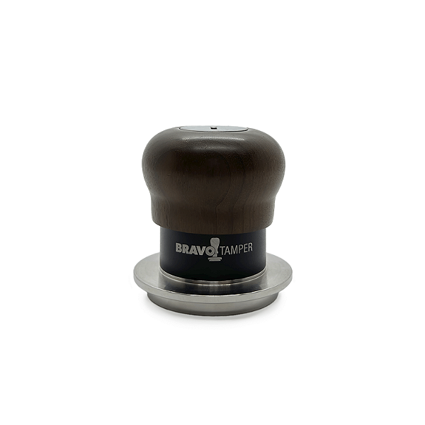Mini Tamper Bravo com Punho de Madeira Escura e Saia Preta