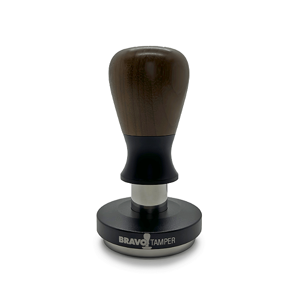 Tamper Bravo de Madeira Ipê | Punho Preto Fosco | Base Preto Fosco