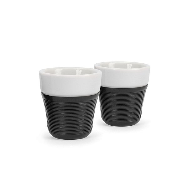 Espresso Cup - Kit com 2 Copos de Porcelana de 50ml cada - Preto