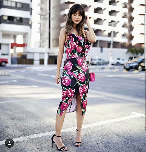 vestidos midi floridos