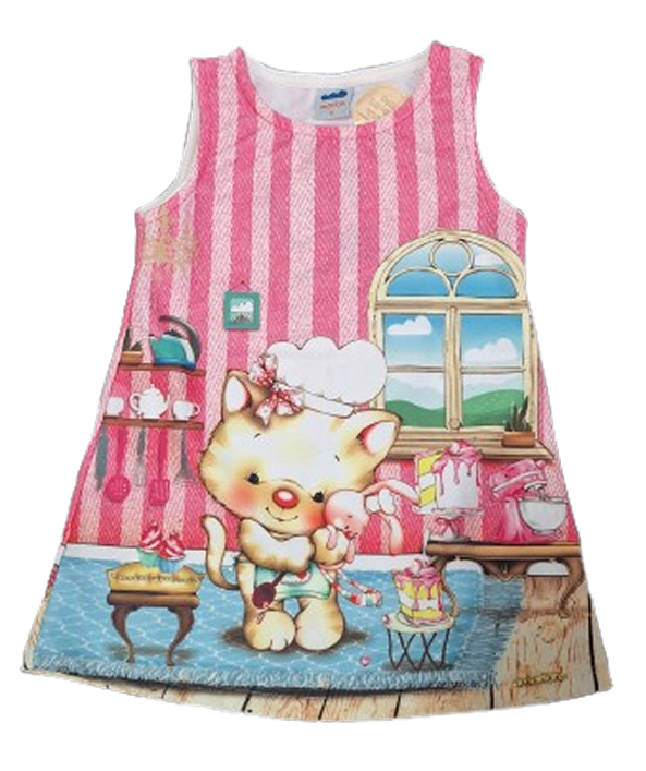 Vestido Bebê Marlan Estampado Rosa Tam 1