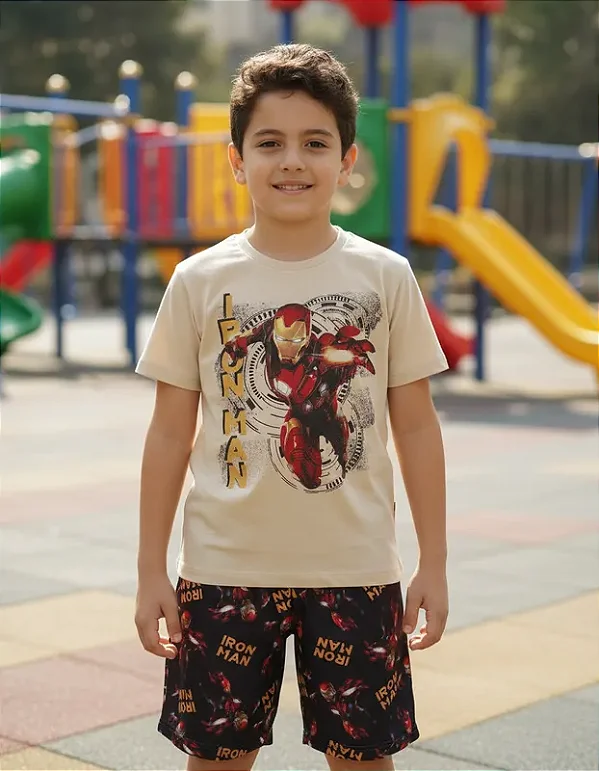 Conjunto Infantil Homem de Ferro Marvel Masculino – Tam. 10