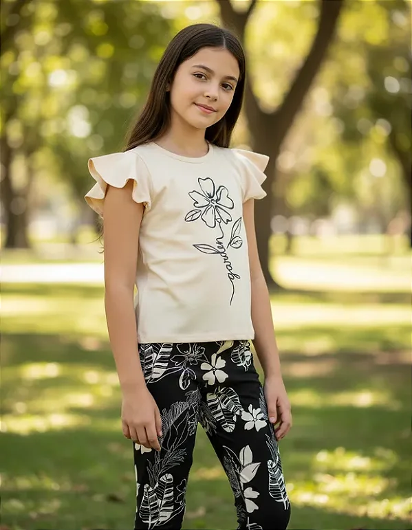 Conjunto Floral Bee Loop Tam 14 Menina