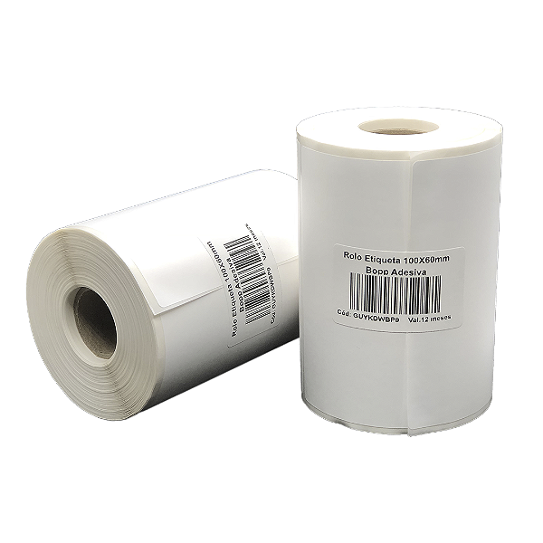 Rolo Etiqueta 100X60mm Bopp Adesiva 492UN (31M) Tub 1"