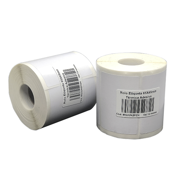 Rolo Etiqueta 65X45mm Térmica Adesiva 650UN (31M) Tub 1"