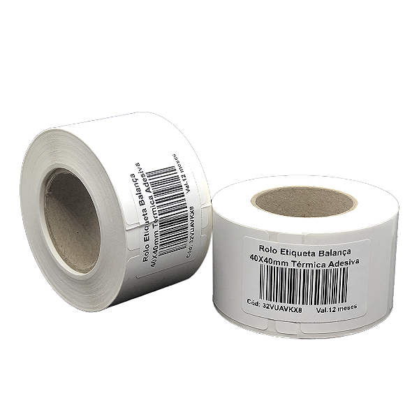 Bobina Etiqueta Balança 40X40mm Térmica Adesiva 488UN (21M) Tub 1,5"