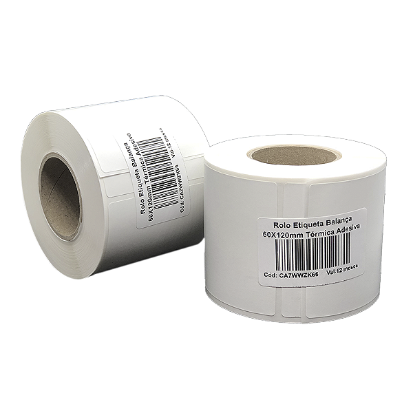 Bobina Etiqueta Balança 60X120mm Térmica Adesiva 244UN (30M) Tub 1,5"