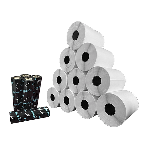 Kit 10 Un Rolos Etiqueta 100X130mm Bopp + 5 Ribbons Misto