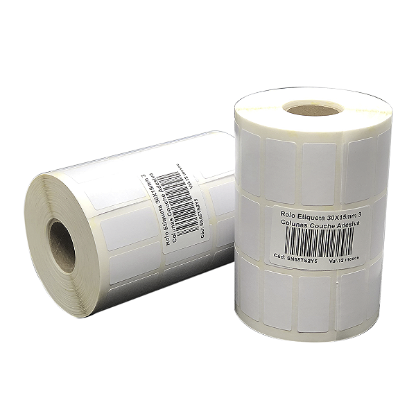 Rolo Etiqueta 30X15mm 3 Colunas Couche Adesiva 5167UN (31M) Tub 1"