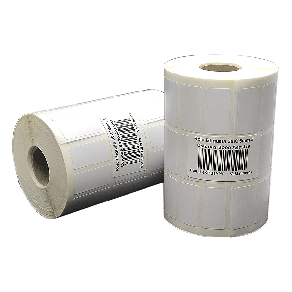 Rolo Etiqueta 30X15mm 3 Colunas Bopp Adesiva 5167UN (31M) Tub 1"