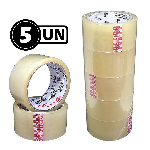 Kit 5 Un Fitas Adesivas 48x45 Transparente 2215 Koretech